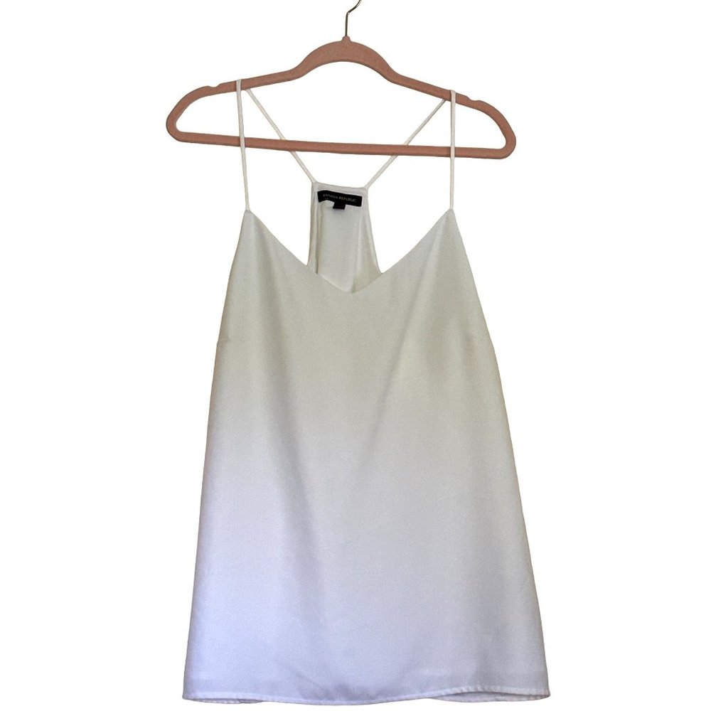 Banana Republic white spaghetti strap flowy blouse size XL